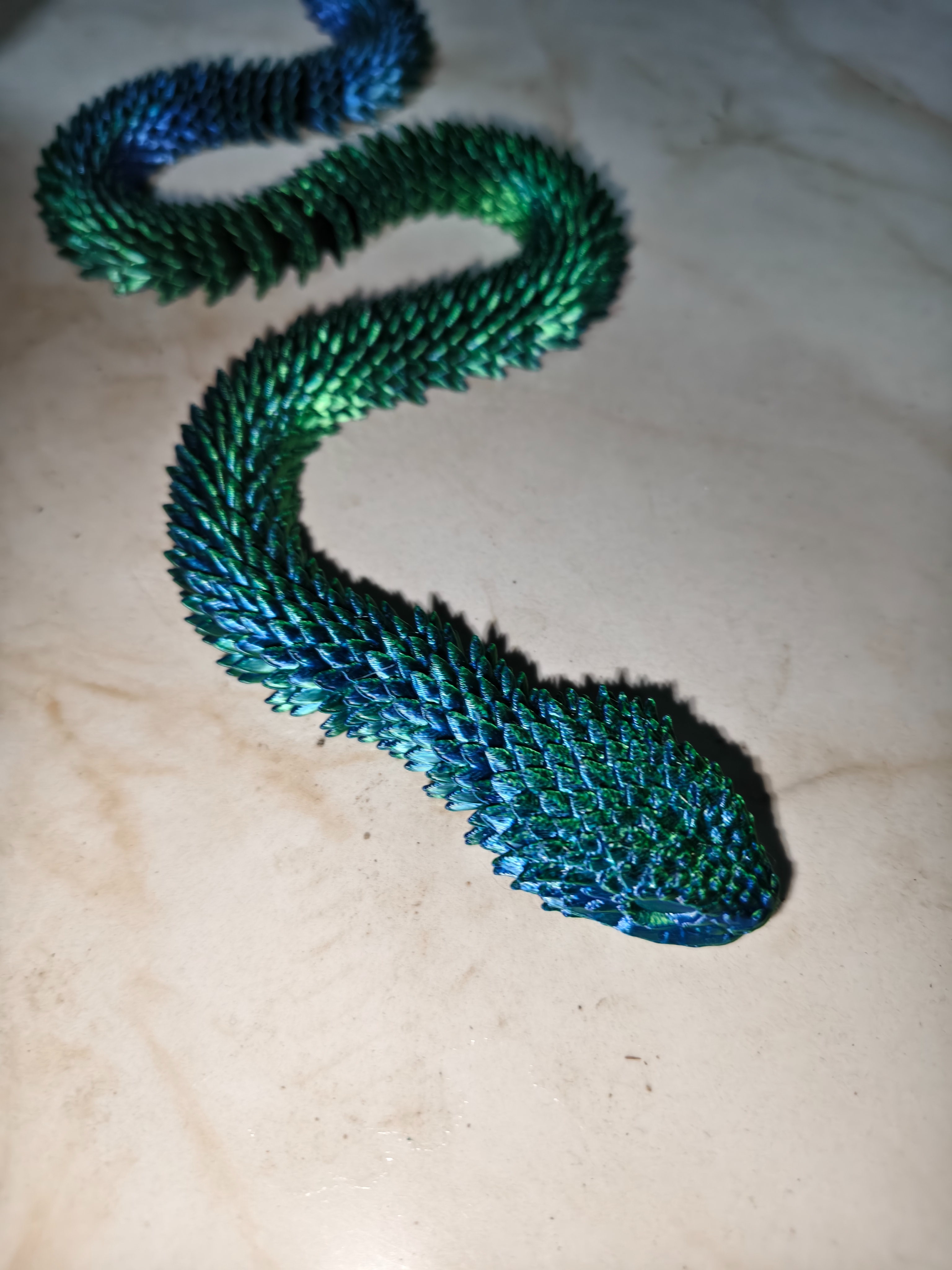 3D打印绿色鳞片蛇形仿真动物装饰品家居摆件创意摆设网红爆款产品图