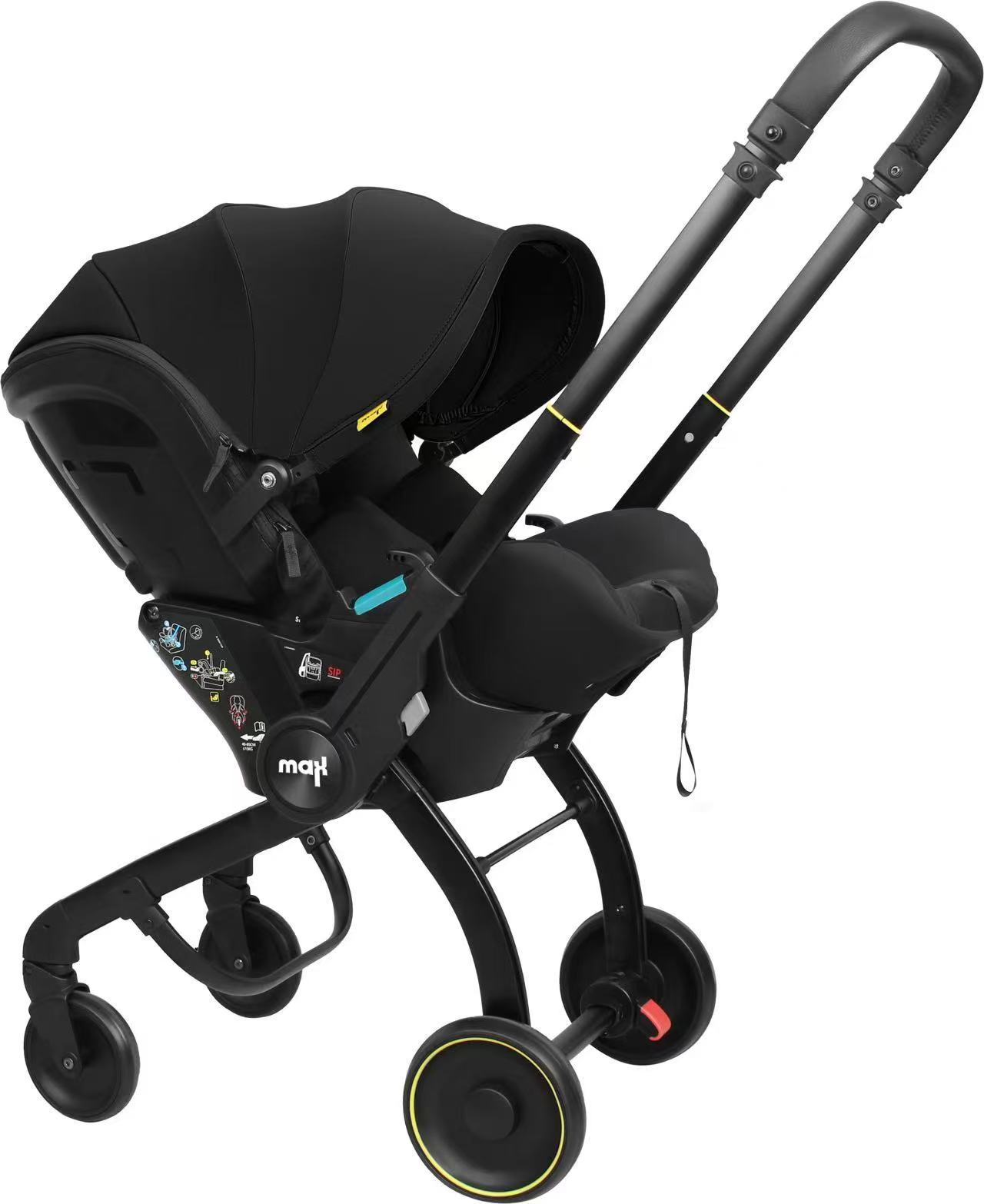 Multi-functional baby stroller with variable carrying basket