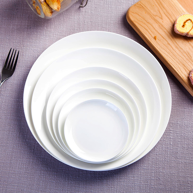 Pure bone China plates, vegetable plates, ceramic Western-style plates, cold dish plates, steak plates, moon plates, shallow plates, gift display plates pic 1