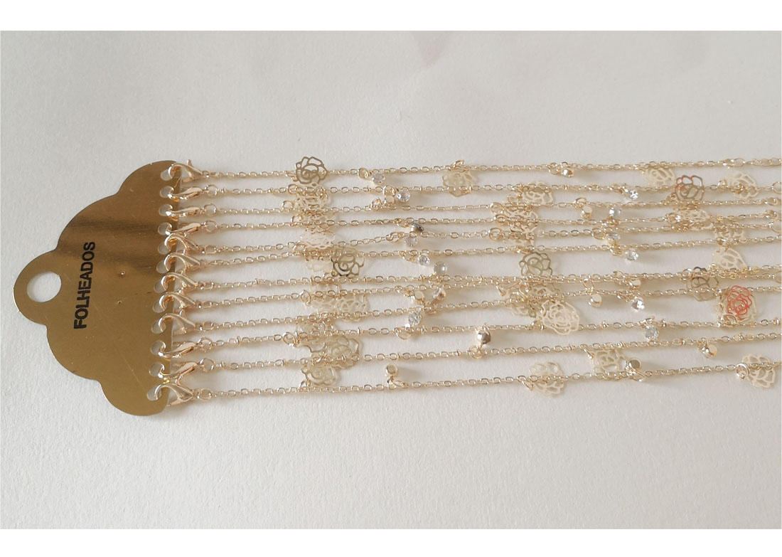 金色玫瑰花吊坠手链女时尚简约轻奢饰品礼物详情2