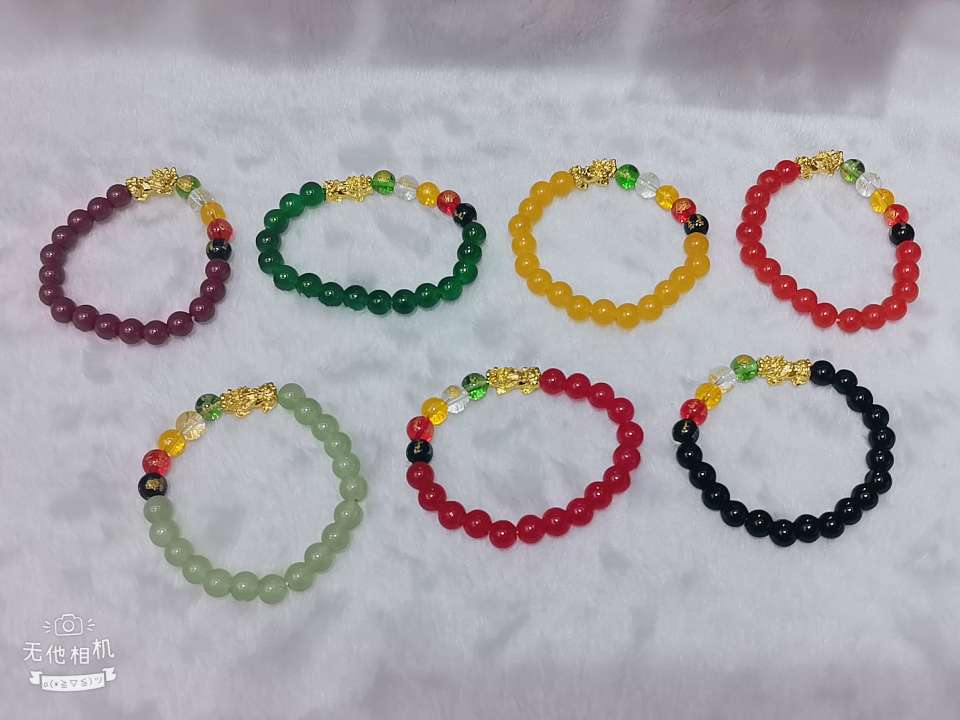 仿玛瑙色招财貔貅手串