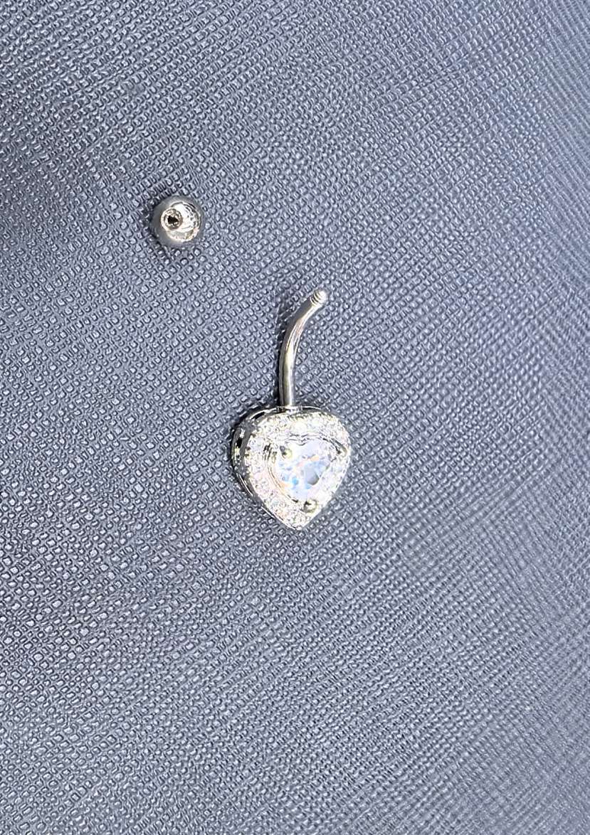 锆石脐饰时尚个性金属饰品简约设计日常佩戴女款小众饰品白底实物图