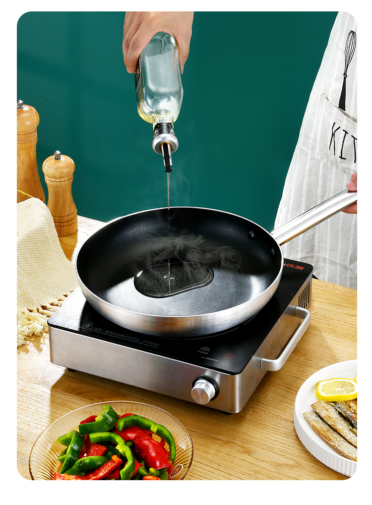 家用商用煎锅、平底锅 不粘锅铝合金炒菜锅健康无涂层详情6