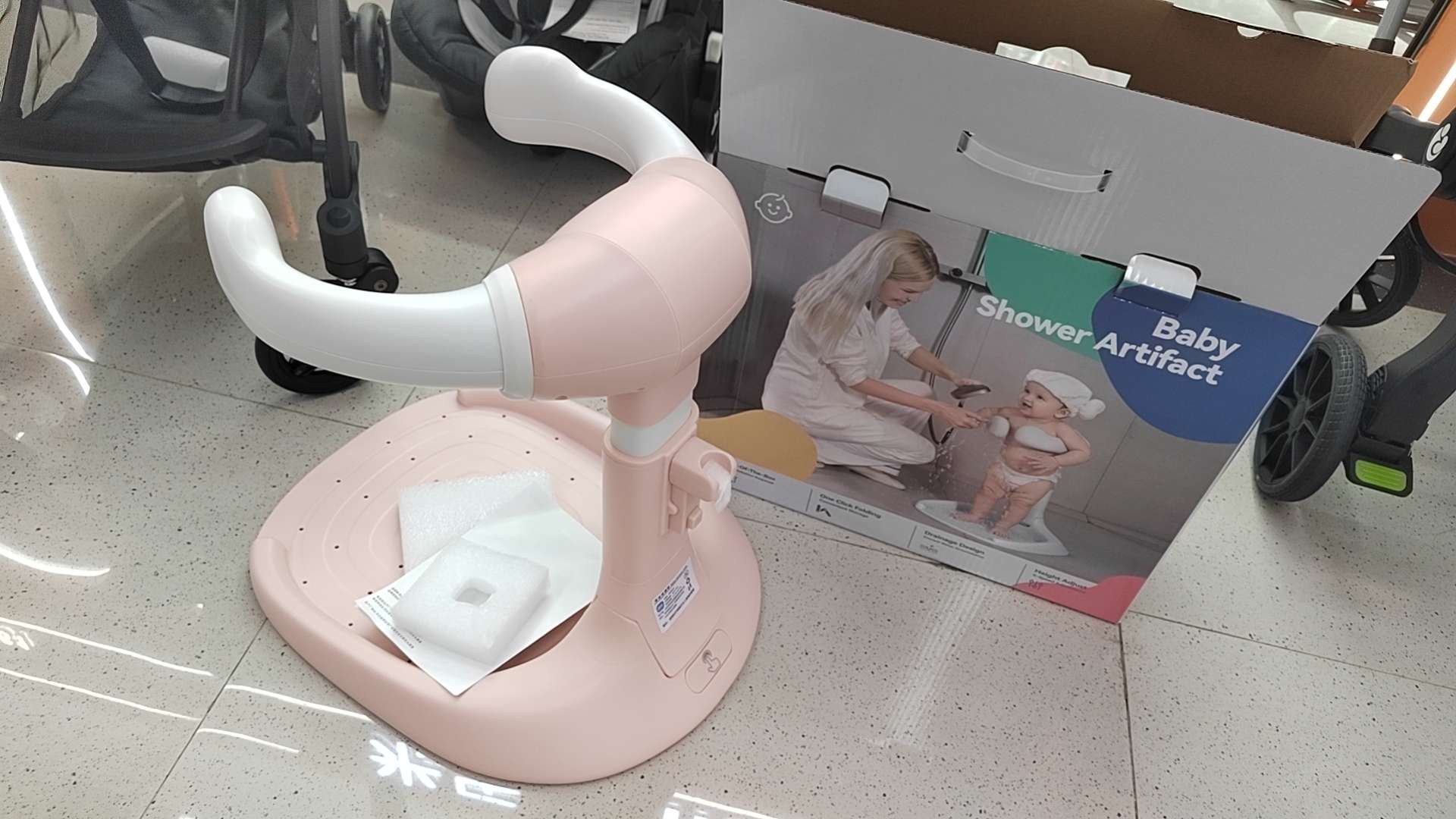 Cross-border baby standing bath stand, foldable children's bath wonder, bath rack, home anti-slip children's bath rack, no installation required, small volume, smooth interface, protecting baby skin Item Picture