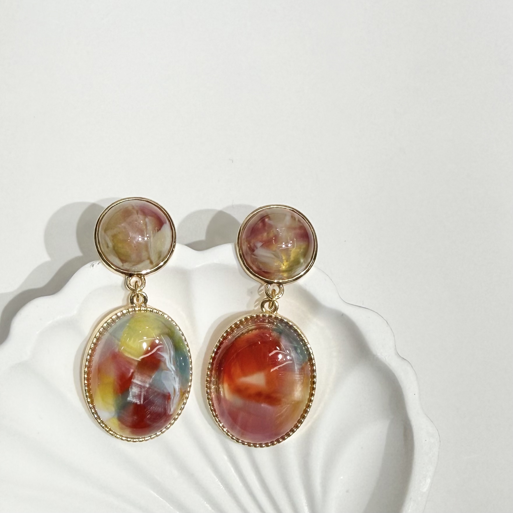 Acetic acid 3D Oil Spring and Summer women's earrings, earrings and accessories are simple and elegant