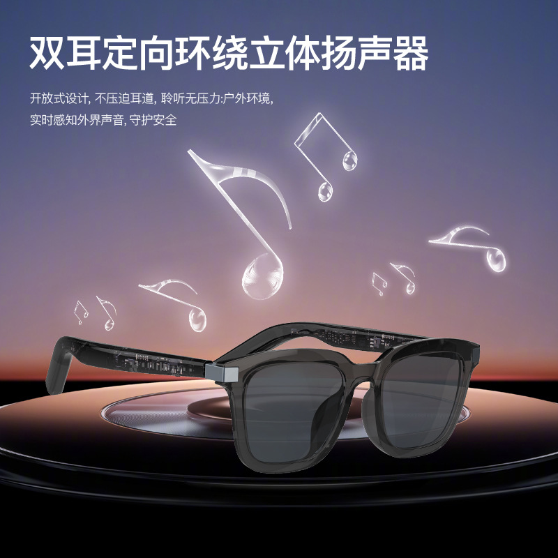 FEITUN智能蓝牙眼镜G06-L墨镜款 通话降噪防紫外线防晒细节图