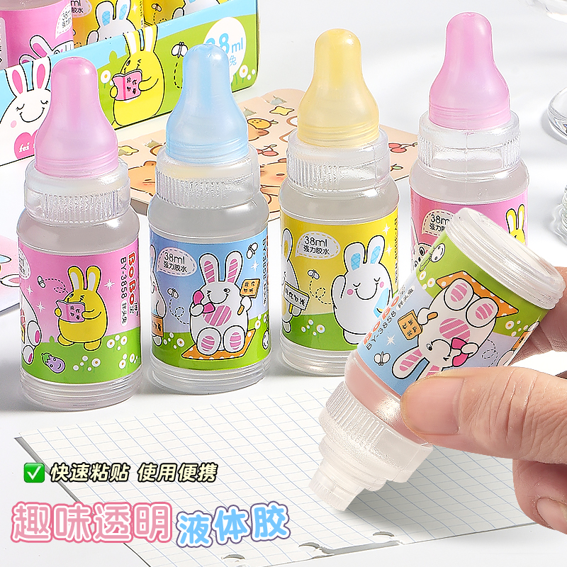 BoBo 38ml Cartoon Rabbit Liquid Glue, transparent adhesive, quick adhesion, formaldehyde-free Item Picture