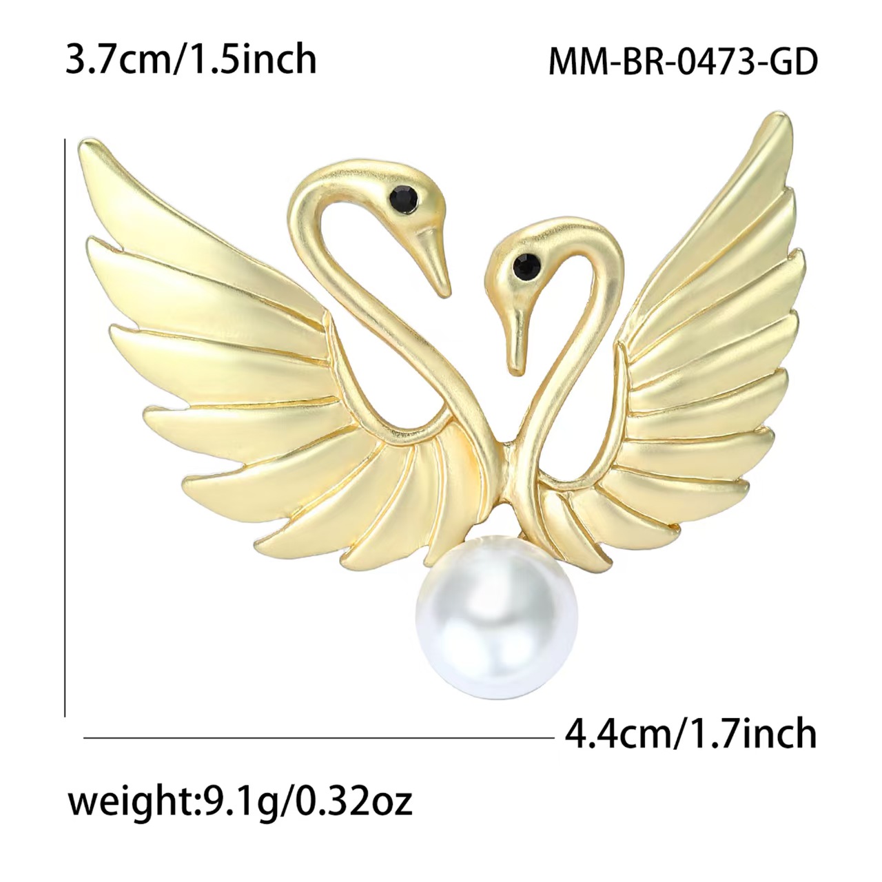 Wholesale of high-end and light luxury swan pearl brooches, clothing accessories, pins, sweater buttons, silk scarf buttons and Korean-style accessories details Picture