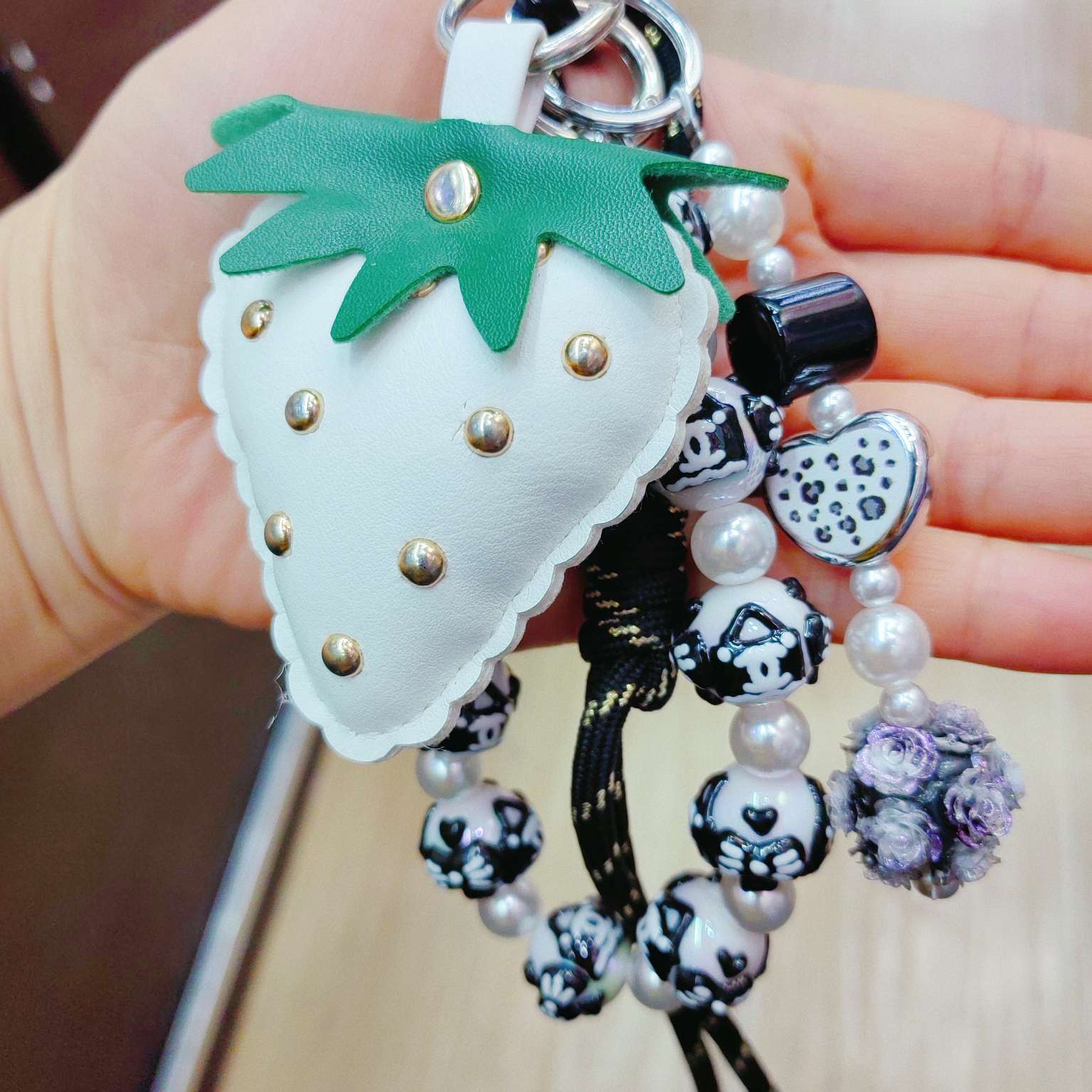 水晶萌粒手机链配件挂饰清新可爱手机链