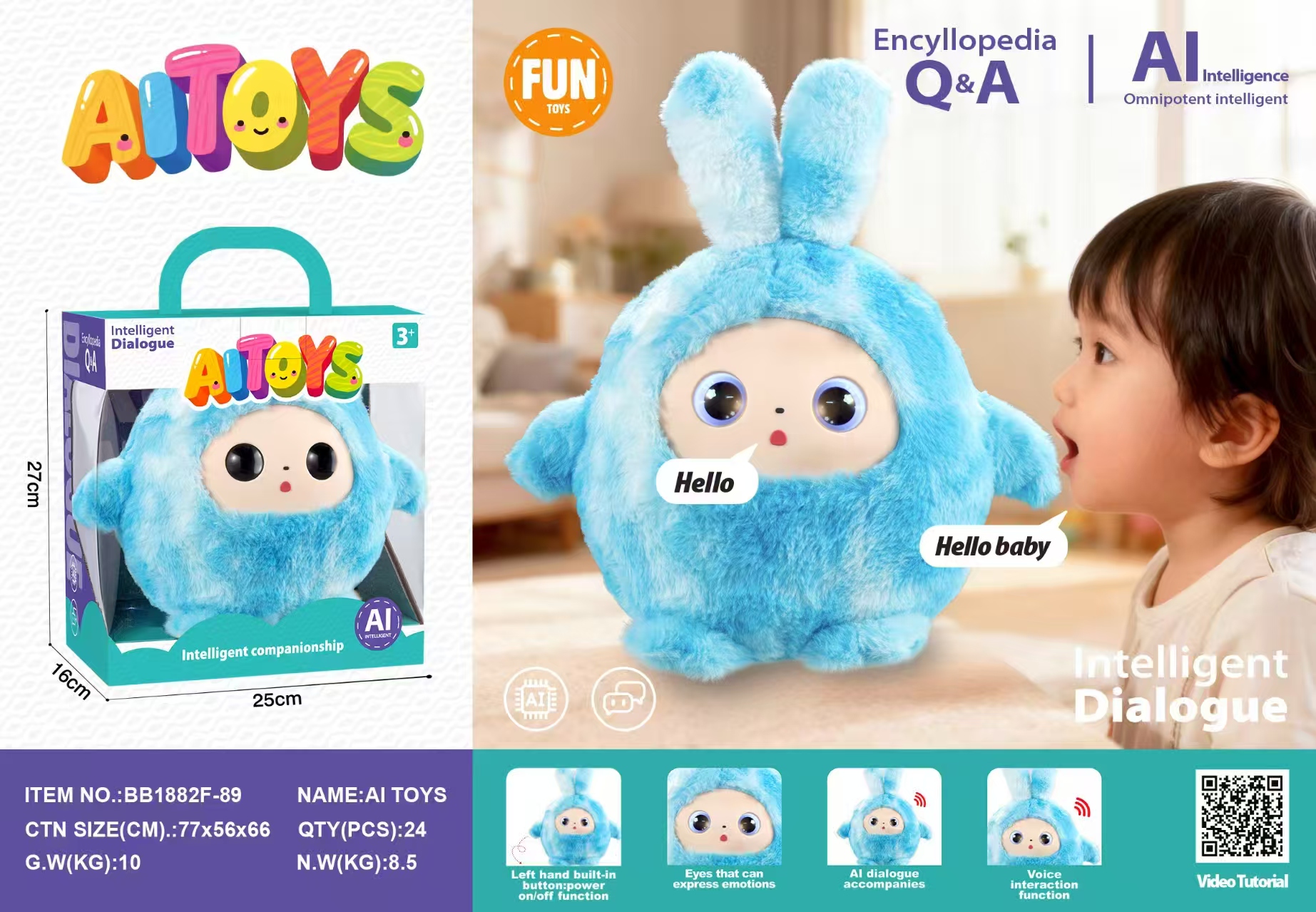 3C intelligent robots, AI toys, robot dogs, AI robots, programmable toys Specification image