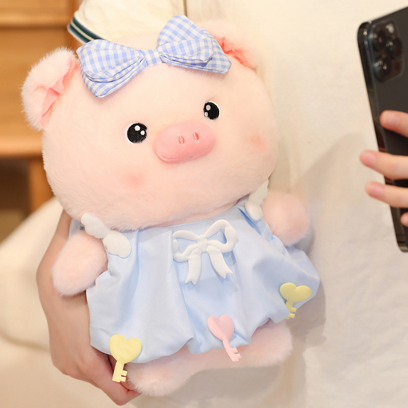 Couple pig dolls, plush toys, cute pink dresses, pig figurines, well-behaved and adorable pigs, wholesale of Internet celebrity throw pillows, birthday gifts Item Picture