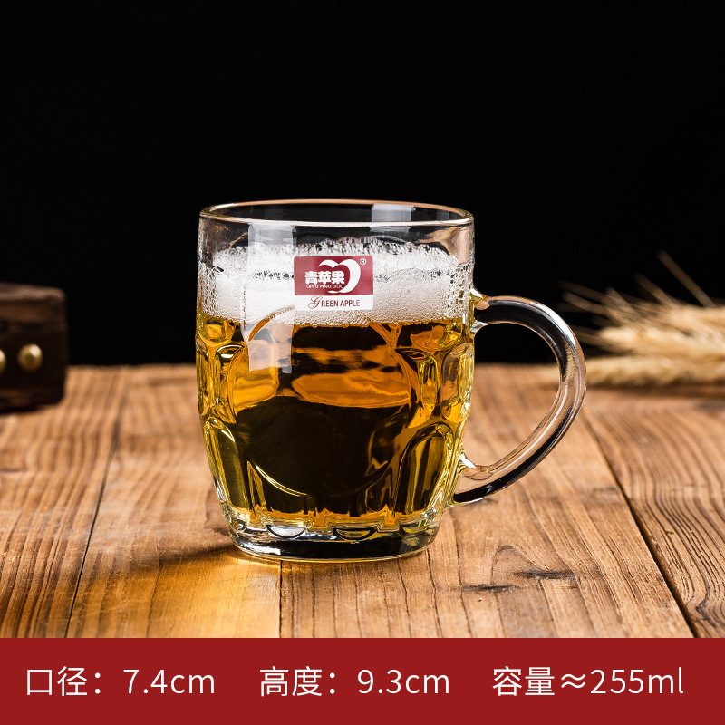 180ml经典杯茶杯透明杯家用杯子带把玻璃水杯1详情6