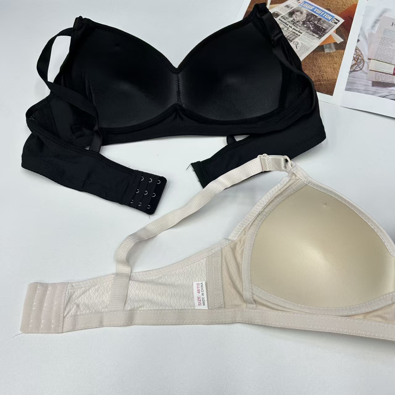 FCM-D5 # export women's bras in multiple colors, frameless bras, comfortable design, large-sized beautiful back underwear, QNI Specification drawing