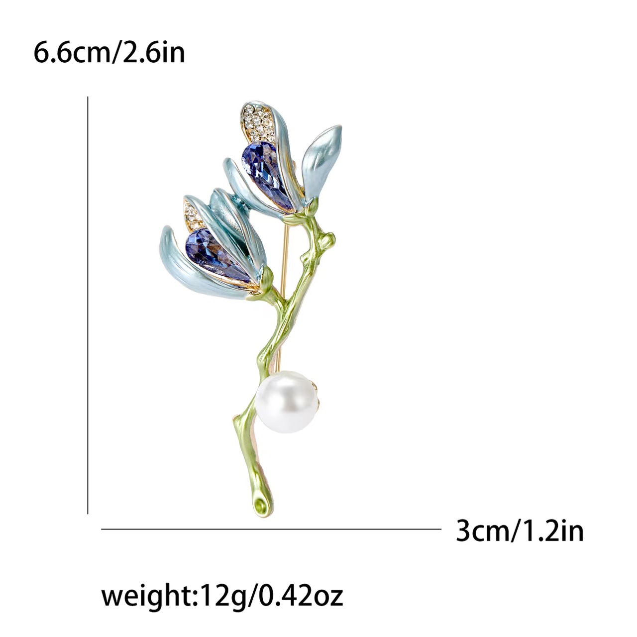 The new Korean version of the elegant magnolia flower brooch is fashionable, versatile and high-end. It is a pearl brooch accessory for suits and clothing Item Picture