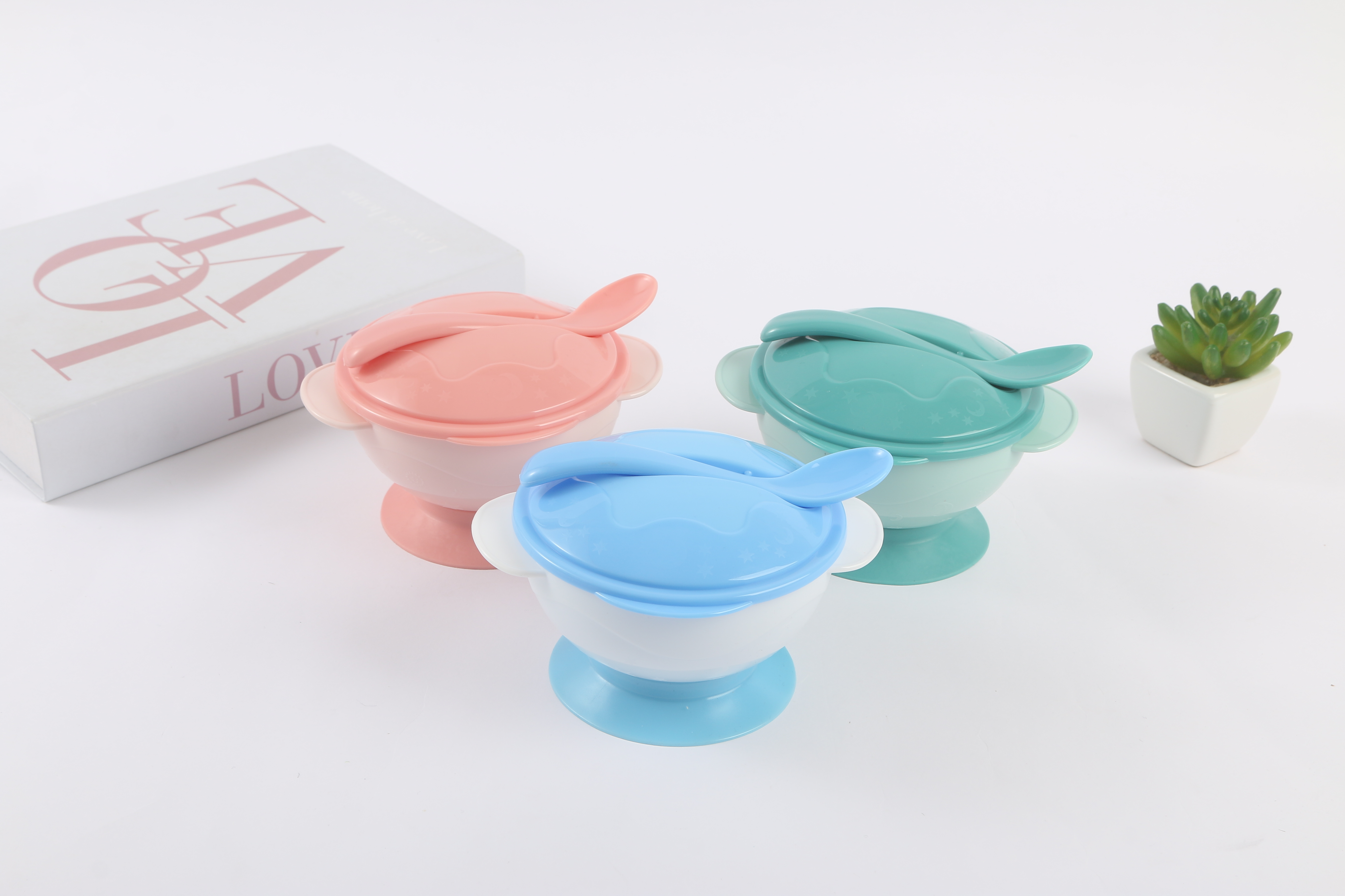 彩色婴儿辅食碗不锈钢硅胶宝宝餐具玩具硅胶制品