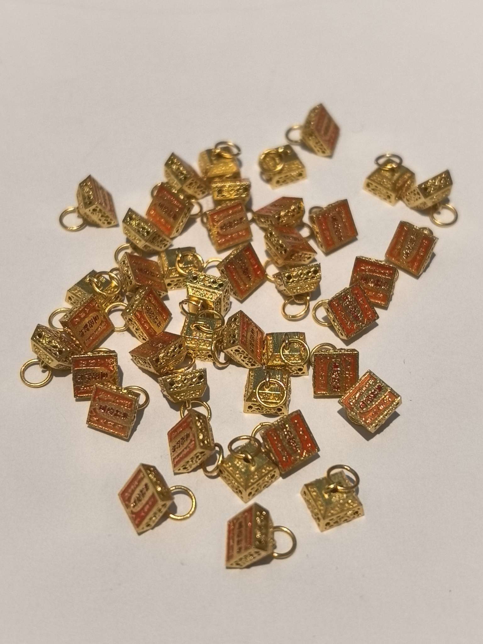 s925 Silver Drop Oil Five-Way God of Wealth Slip p1340 Item Picture