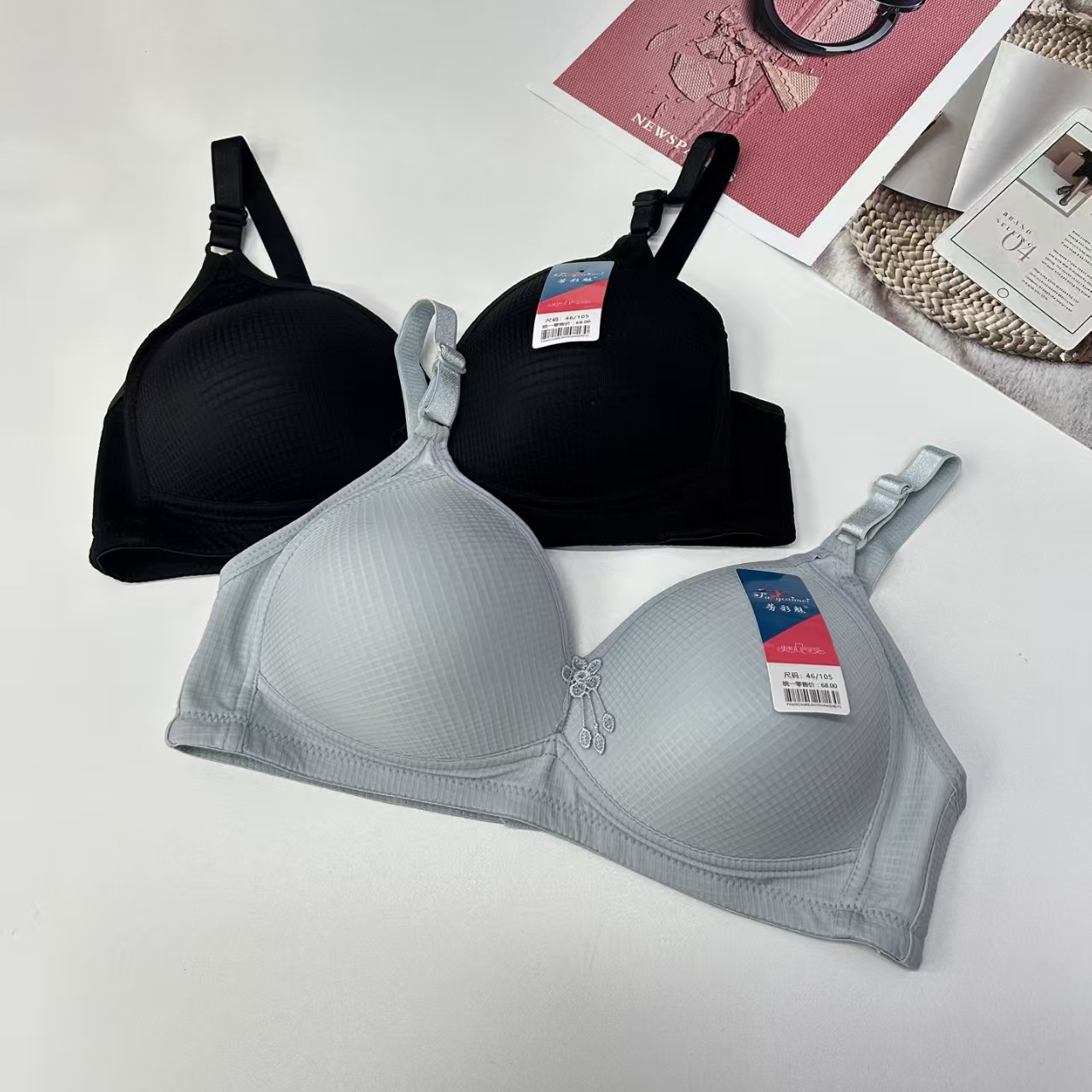 FCM-318D# Women's bras are exported to the Middle East and Africa. They are large-sized bras with a strong voice and no underwire. Women's QNI details Picture