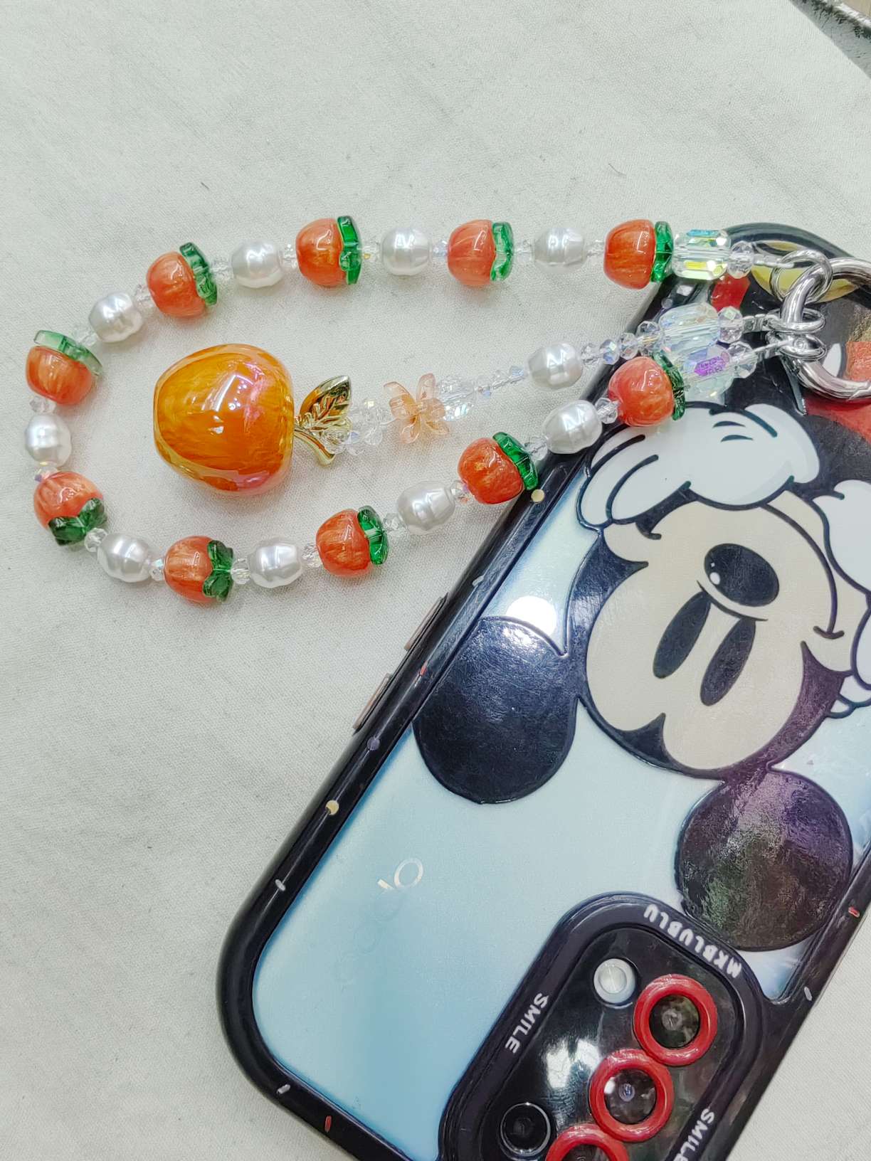 Chen Yiheng Crystal Cute Grain mobile phone chain accessory pendant, fresh and cute mobile phone chain details Picture