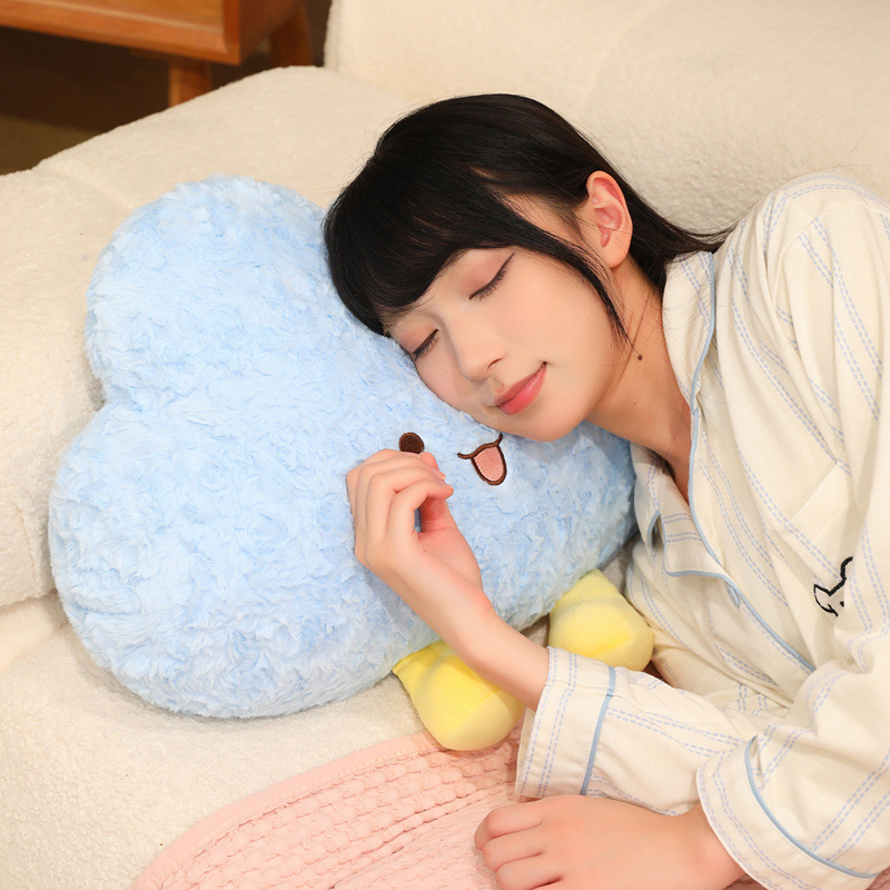 Cute weather cloud throw pillow, adorable plush toy, girl's dormitory bed, sleeping doll, birthday present Item Picture