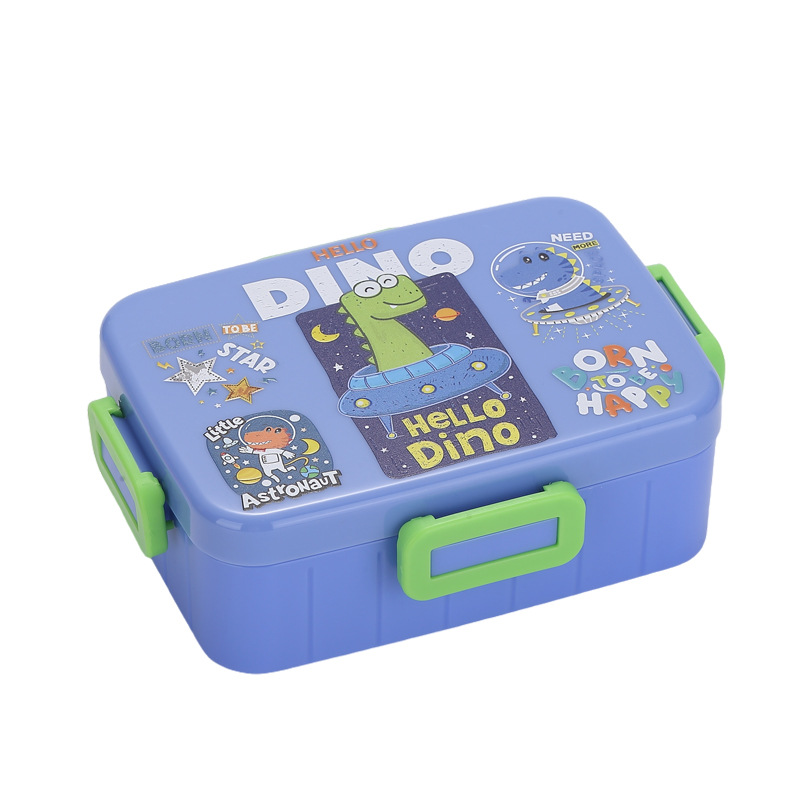 卡通狮子恐龙独角兽分格便当盒 食品级 PP 材质 卡扣密封防漏 学生儿童便携午餐饭盒详情2