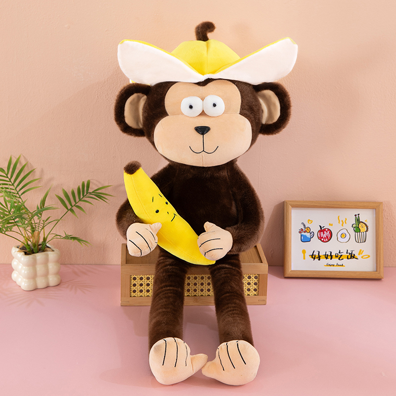 Cute banana monkey plush toy, Ma Yan monkey doll, super soft banana monkey doll, parent-child interaction gift