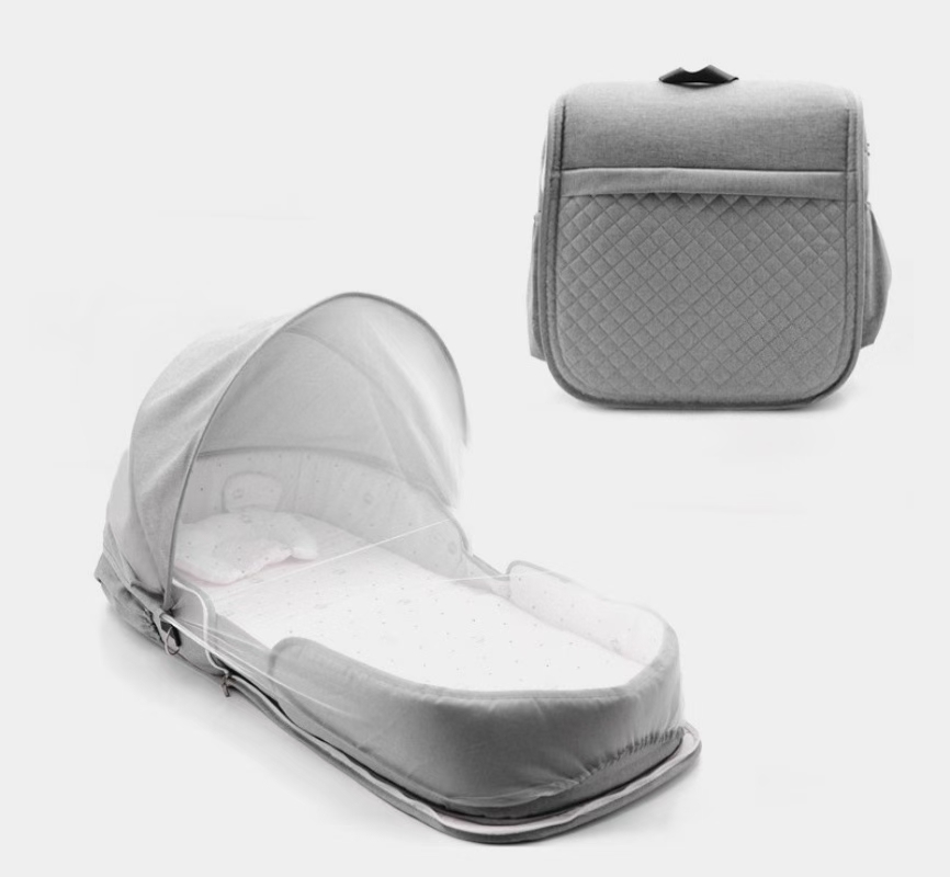 New type of crib, middle bed, newborn baby crib, folding portable mobile bed, bionic bed, mommy bag, backpack detail image 5