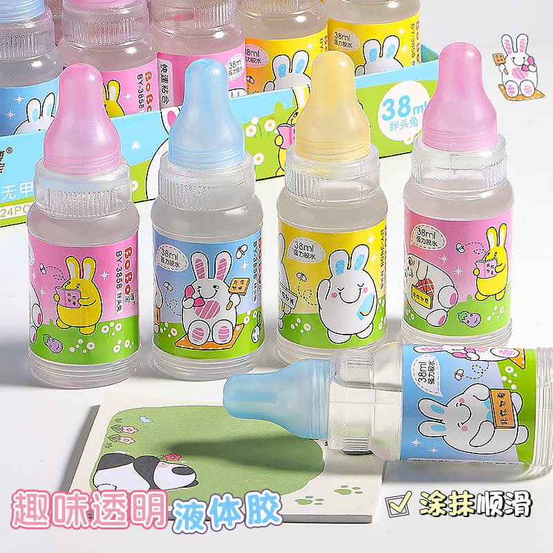 BoBo 38ml Cartoon Rabbit Liquid Glue, transparent adhesive, quick adhesion, formaldehyde-free Specification drawing