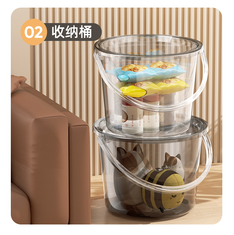 透明水桶家用储水用加厚塑料桶手提小水桶学生宿舍用带盖食品级详情10