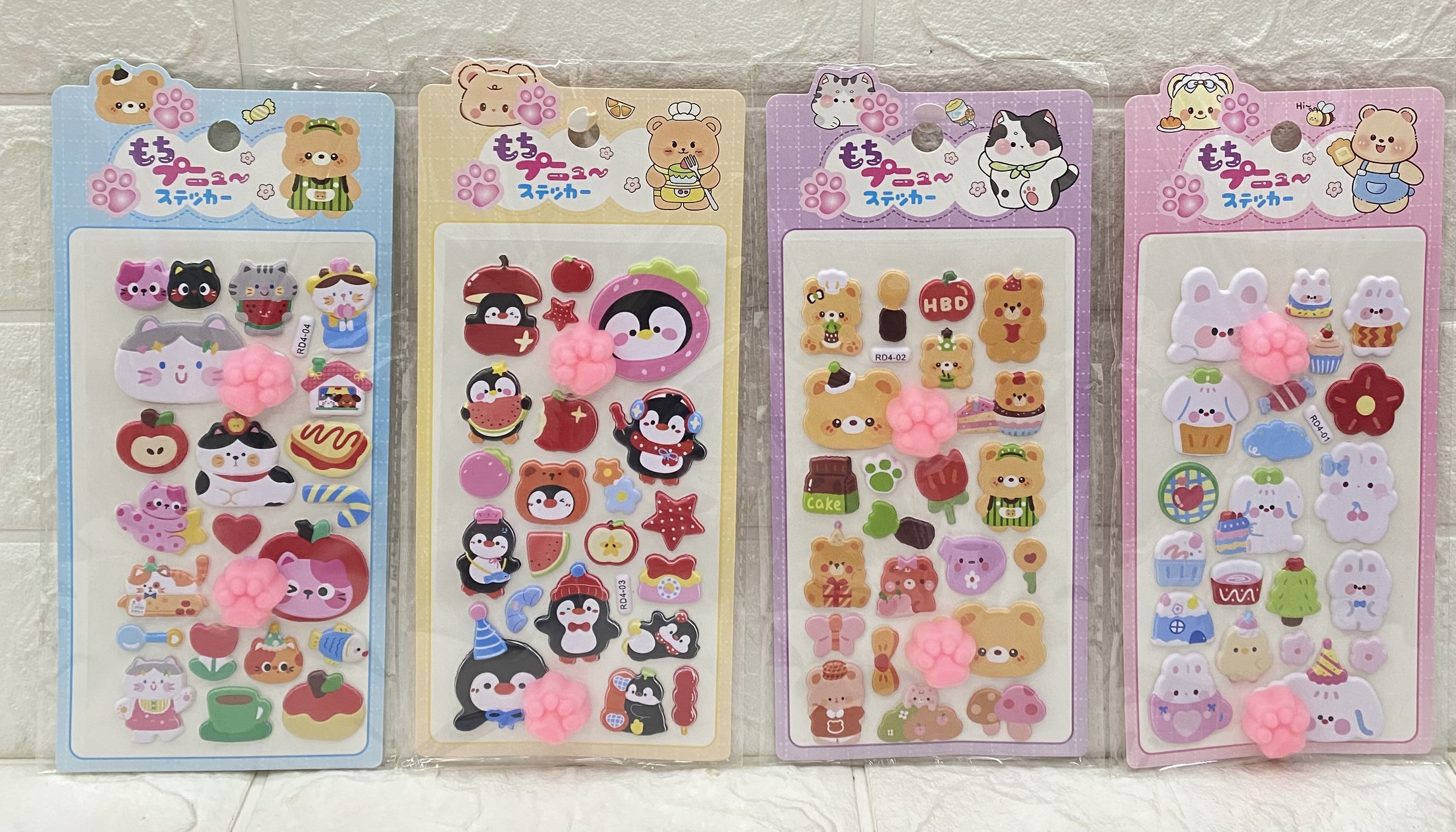 Cat paw foam stickers, PP soft and cute children's cartoon rabbit cat animal PP sponge stickers