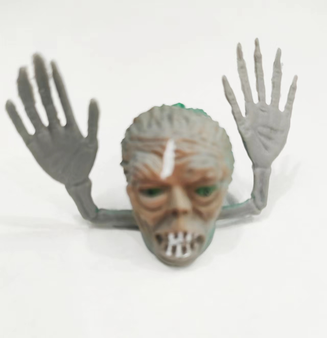 万圣节化妆舞会用品整蛊玩偶蜘蛛蝙蝠毛毛虫蝙蝠鬼头指套手偶模型玩具摆件详情图2