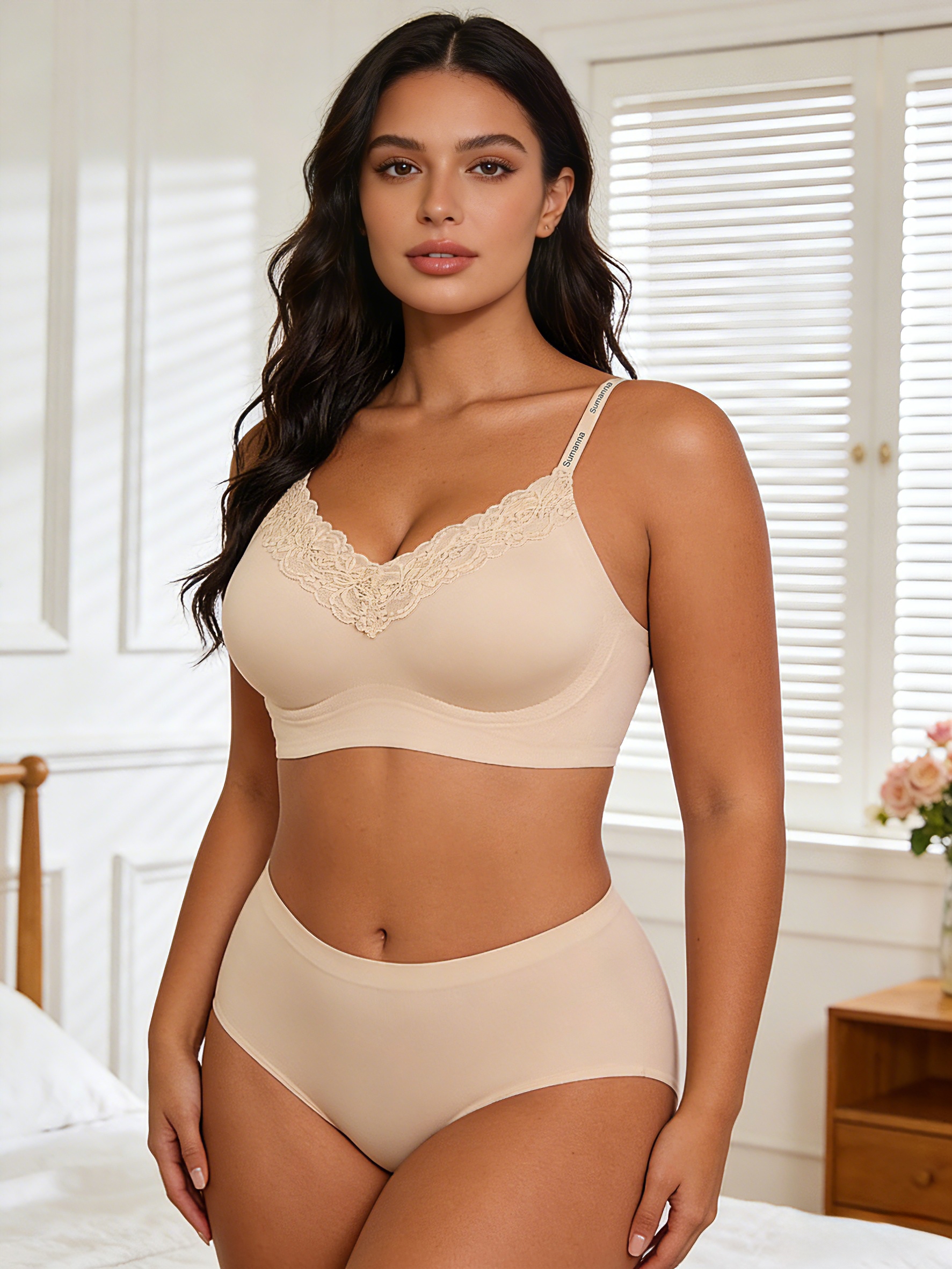 Lace jelly soft support bra Specification image