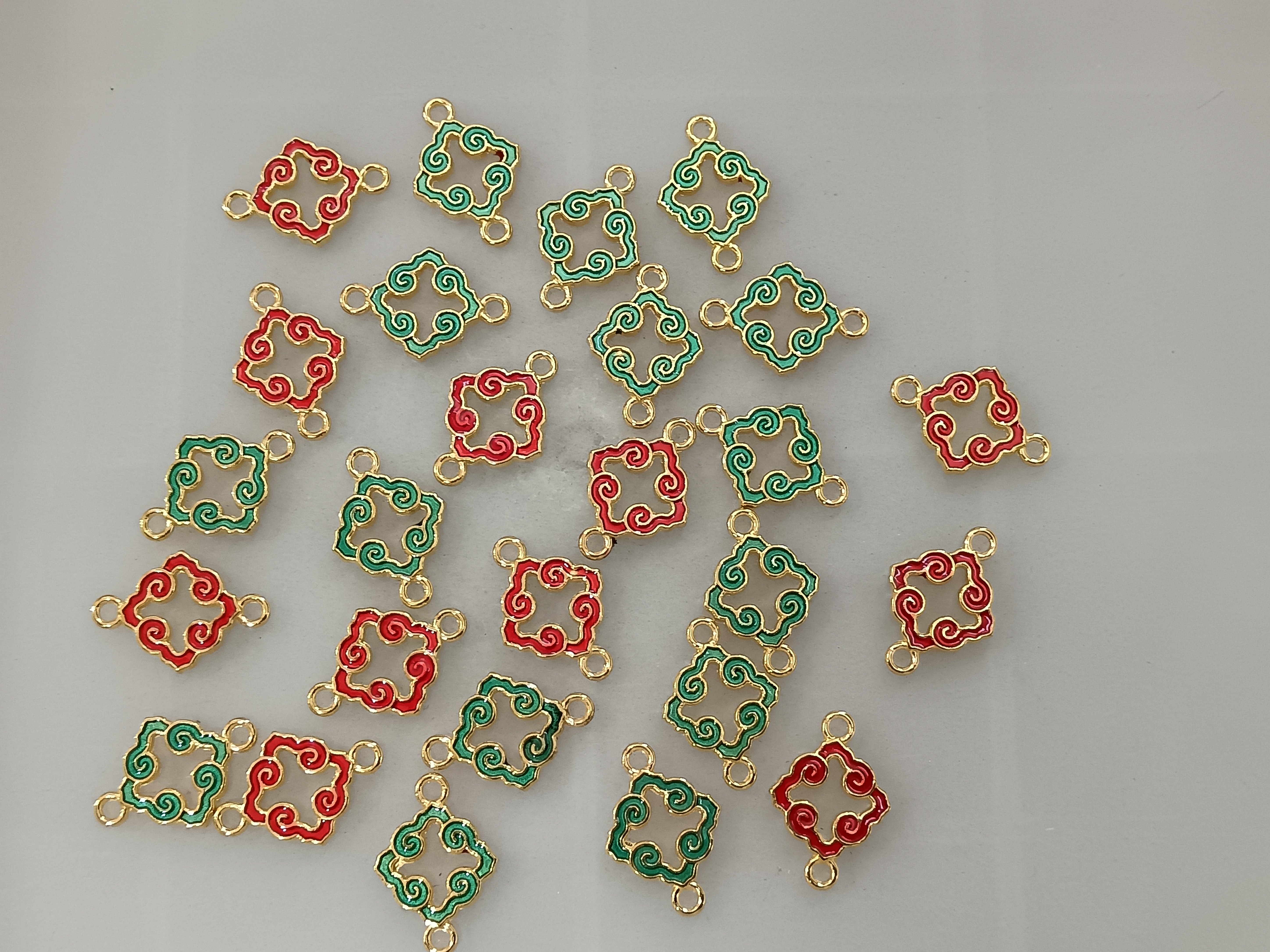 Alloy color-preserving hollowed-out auspicious cloud-edge double hanging diy ancient-style Hanfu step shaking necklace hairpin tassel accessories