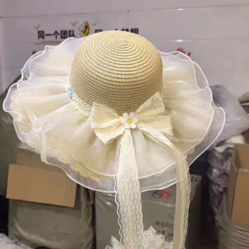 帽子/棒球帽/草帽/小麦秸秆草帽/夏季马尾帽细节图