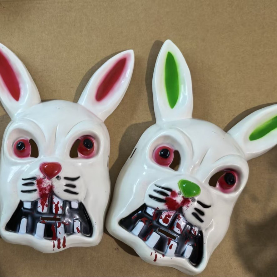 新款万圣节恐怖兔子面具恐怖万圣节面具面具