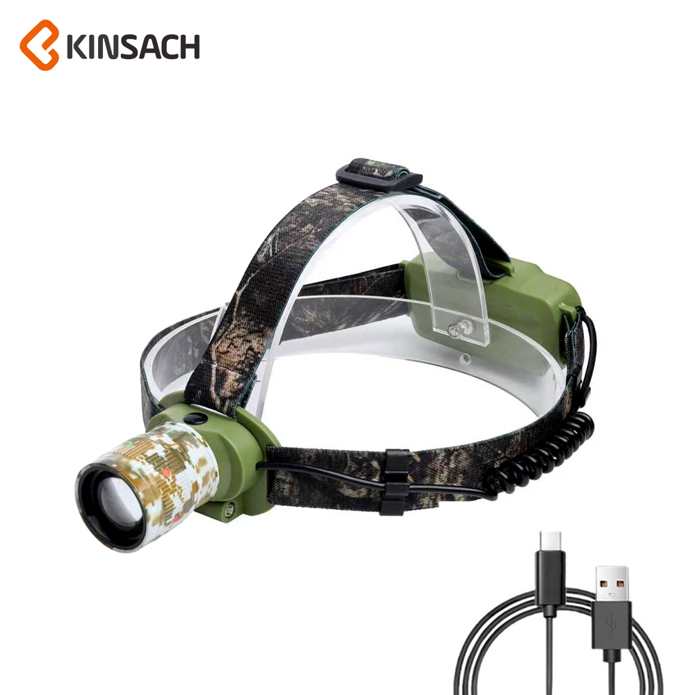 KINSACH星之源伸缩聚焦铝合金头灯type-c充电LED头灯