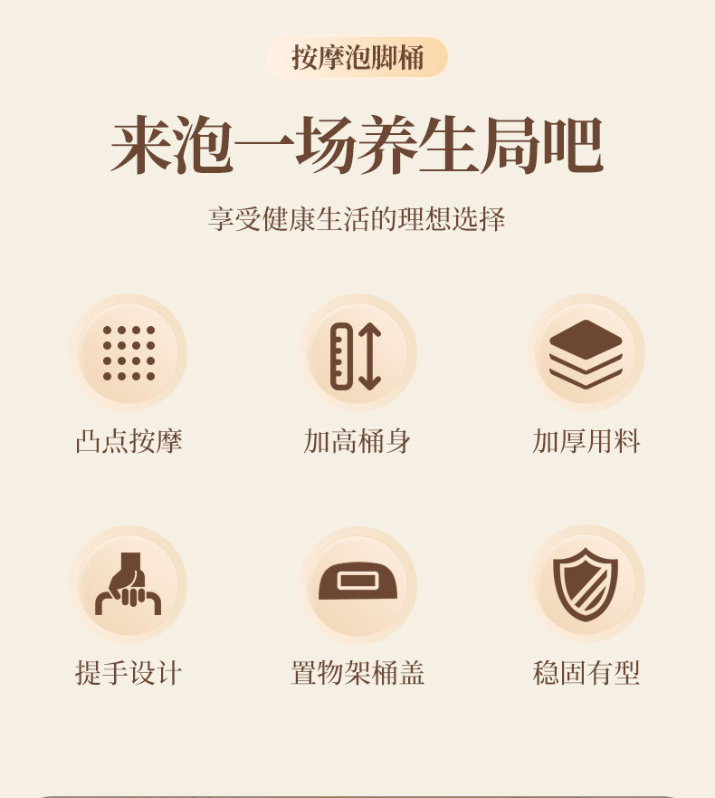 足浴盆超大号按摩泡脚桶家用洗脚盆学生宿舍用塑料养生加厚足浴桶详情2