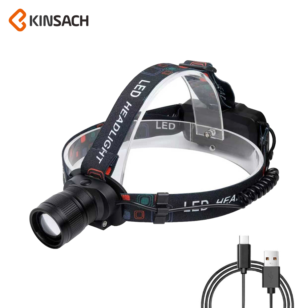 KINSACH星之源铝合金type-c充电伸缩聚焦LED头灯