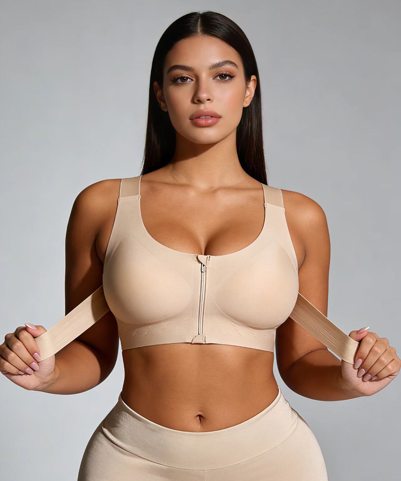 Front zipper double-pull sports underwear Specification image