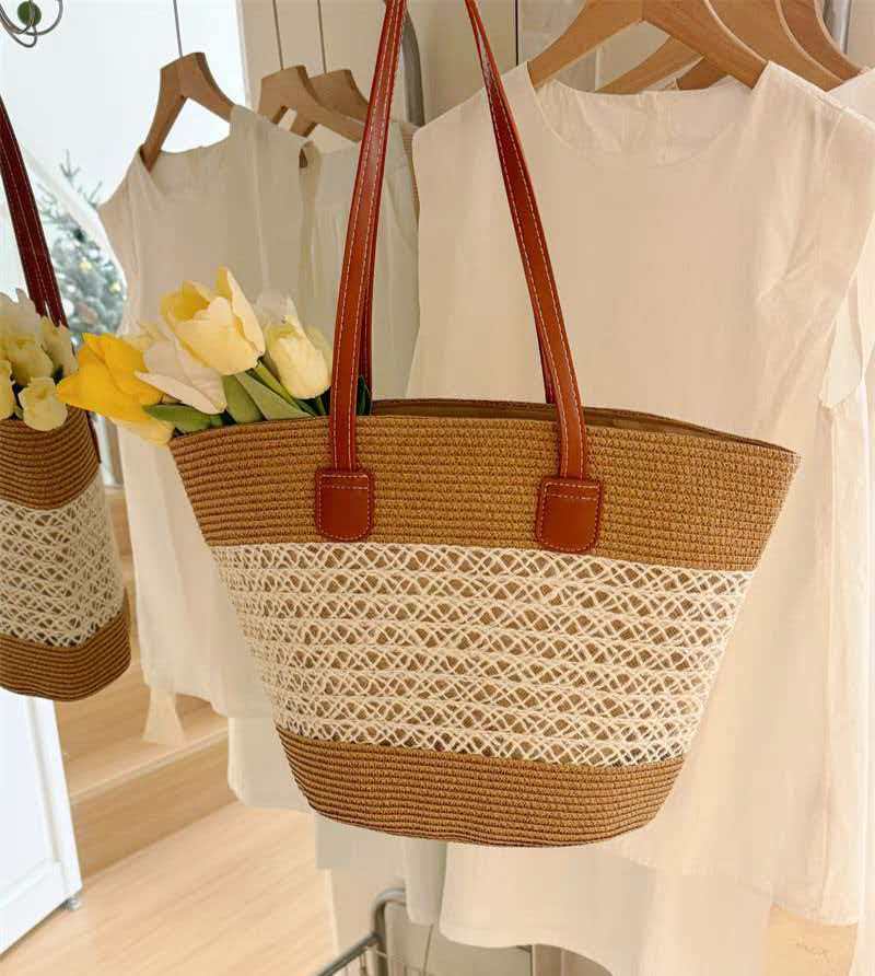 草编包文艺手工编织包拉菲草包女款包包手工草包