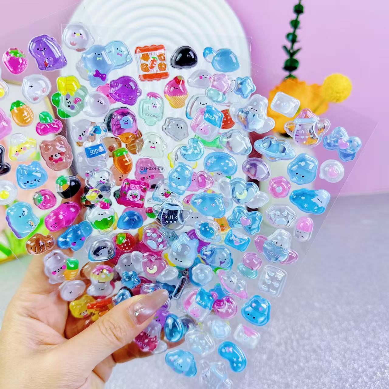 宝贴纸3D浮雕贴纸套装可爱造景贴纸水贴可选尺寸详情7