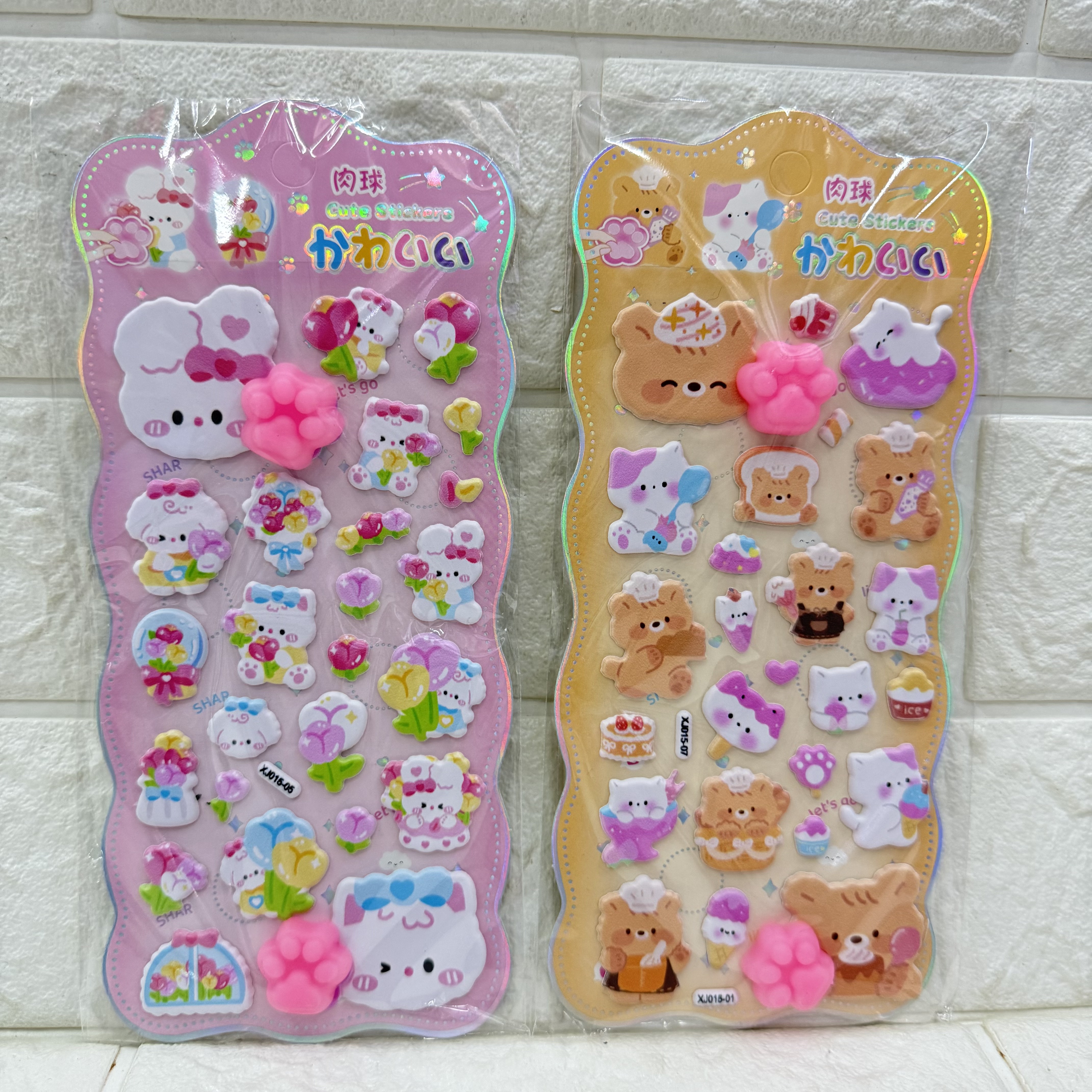 夜光猫爪芙蓉革泡棉贴PP软萌贴 卡通兔子PP海绵贴纸diy手机装饰贴