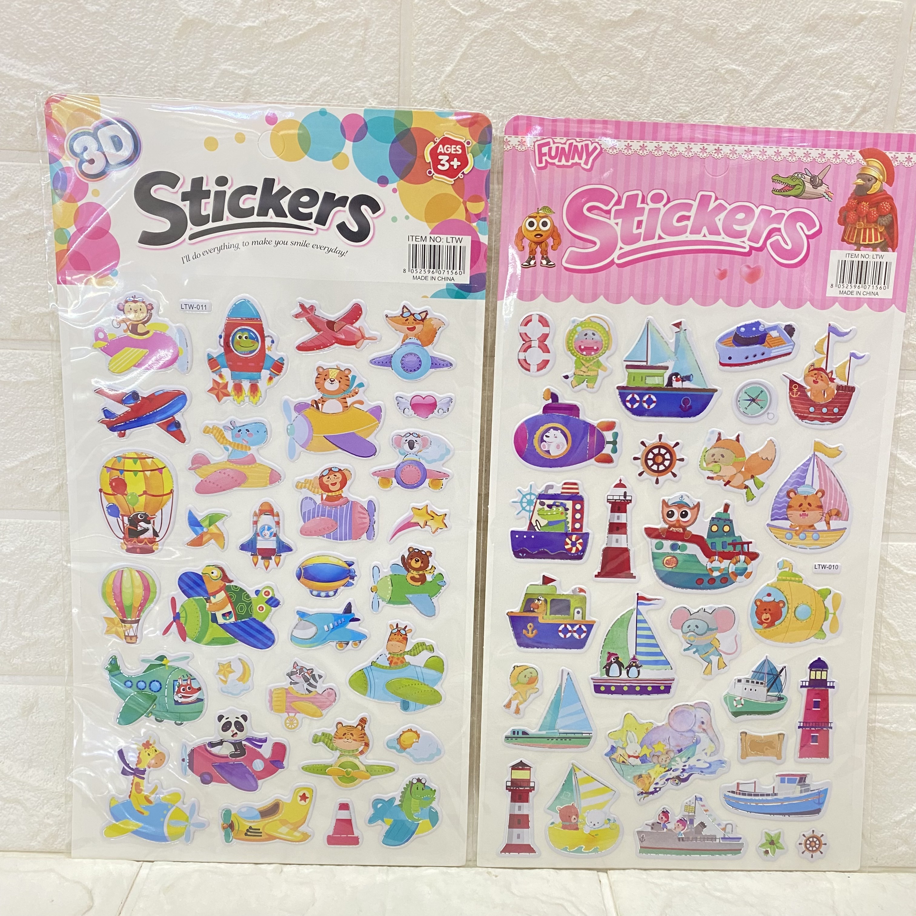 卡通立体烫银泡泡贴纸 卡通水果动物汽车儿童DIY立体贴纸儿童奖励