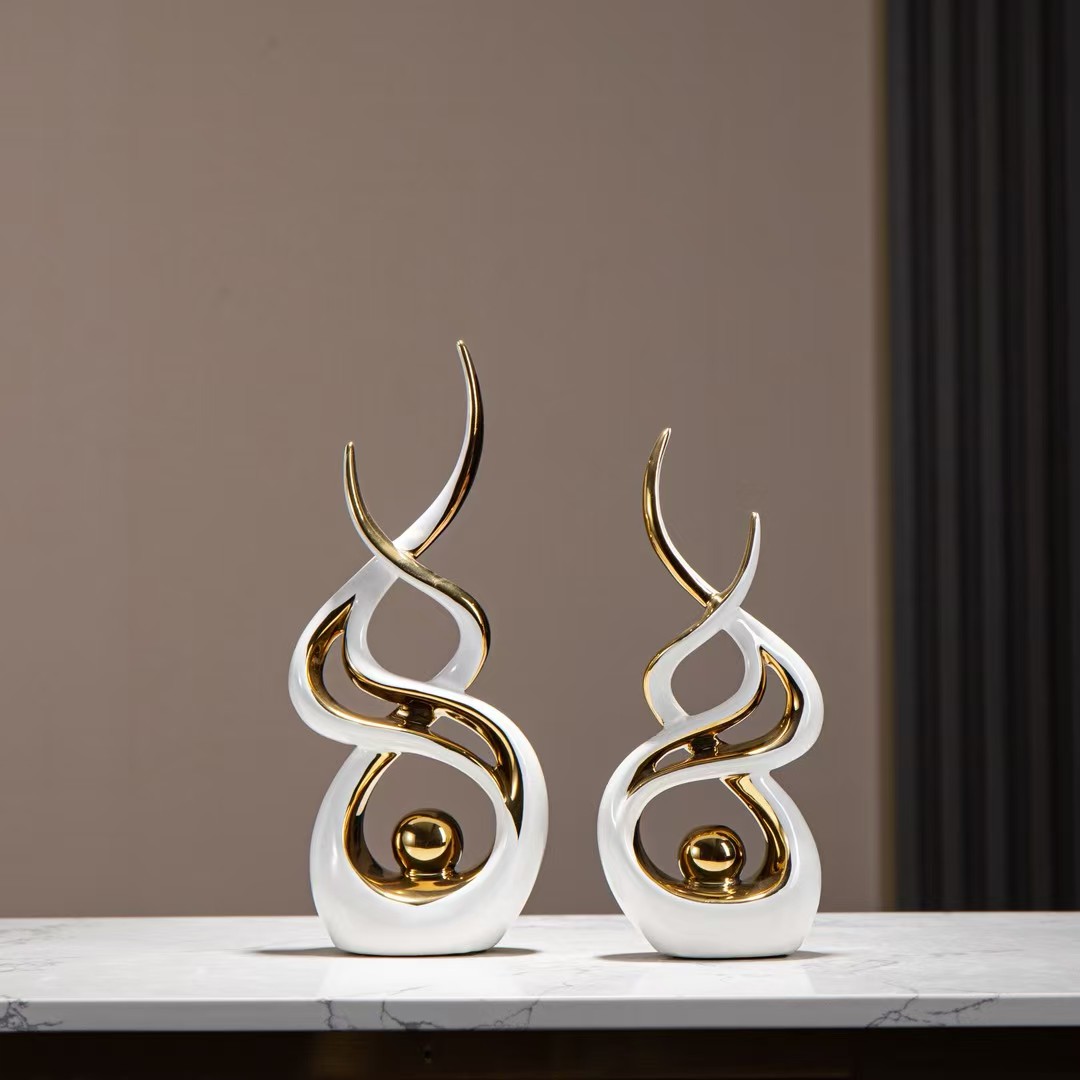 Modern and simple wine cabinets, TV cabinets, entrance hall ornaments, light luxury and high-end living room home decorations, housewarming gift vases details Picture