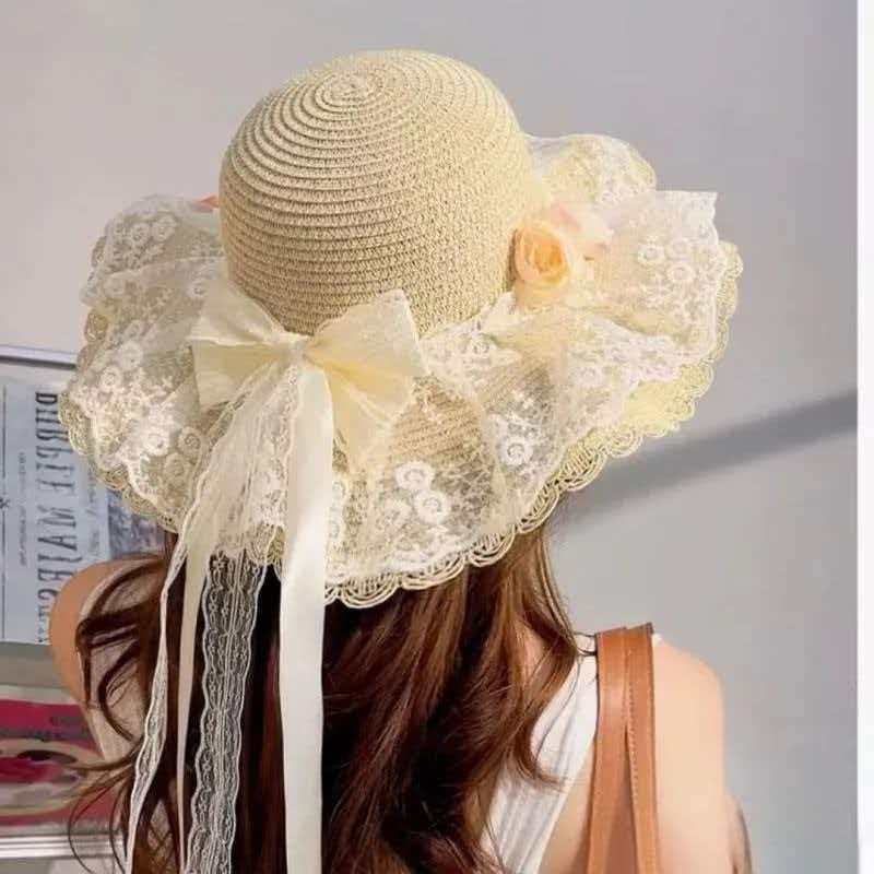 加大版可折叠草编空顶防晒遮紫外线超大帽檐女夏季遮阳太阳帽批发