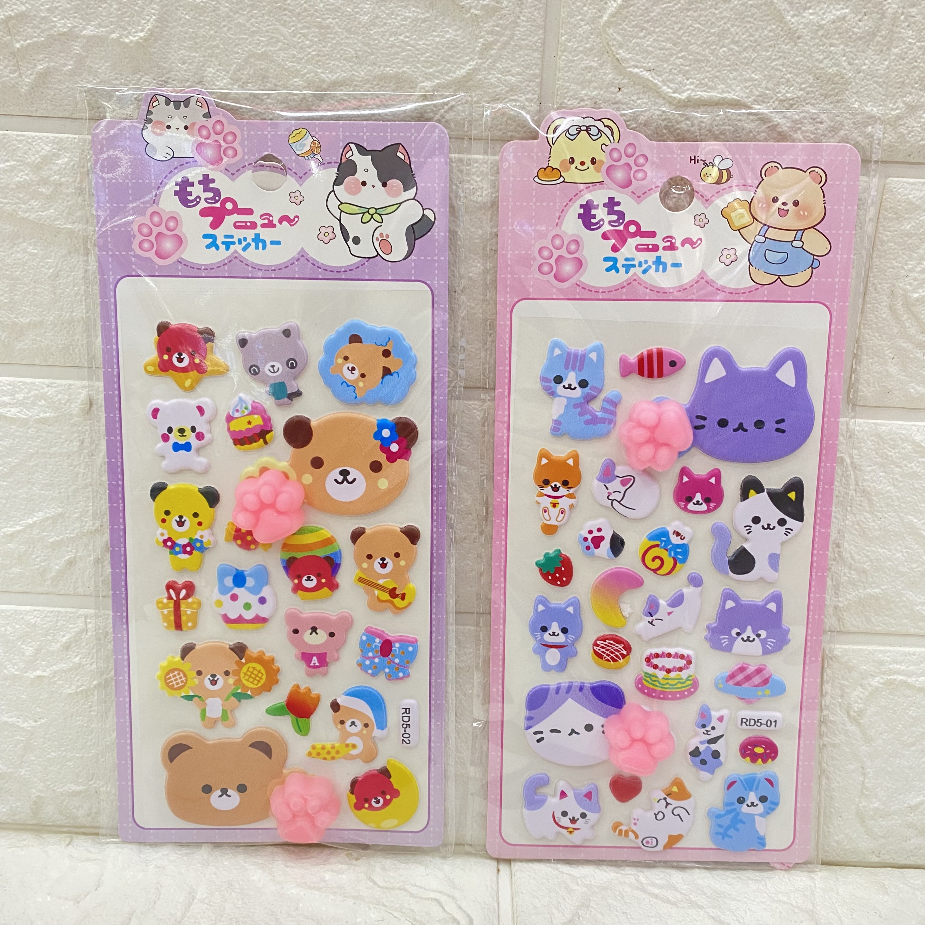 Cat paw foam stickers, PP soft and cute children's cartoon rabbit cat animal PP sponge stickers details Picture
