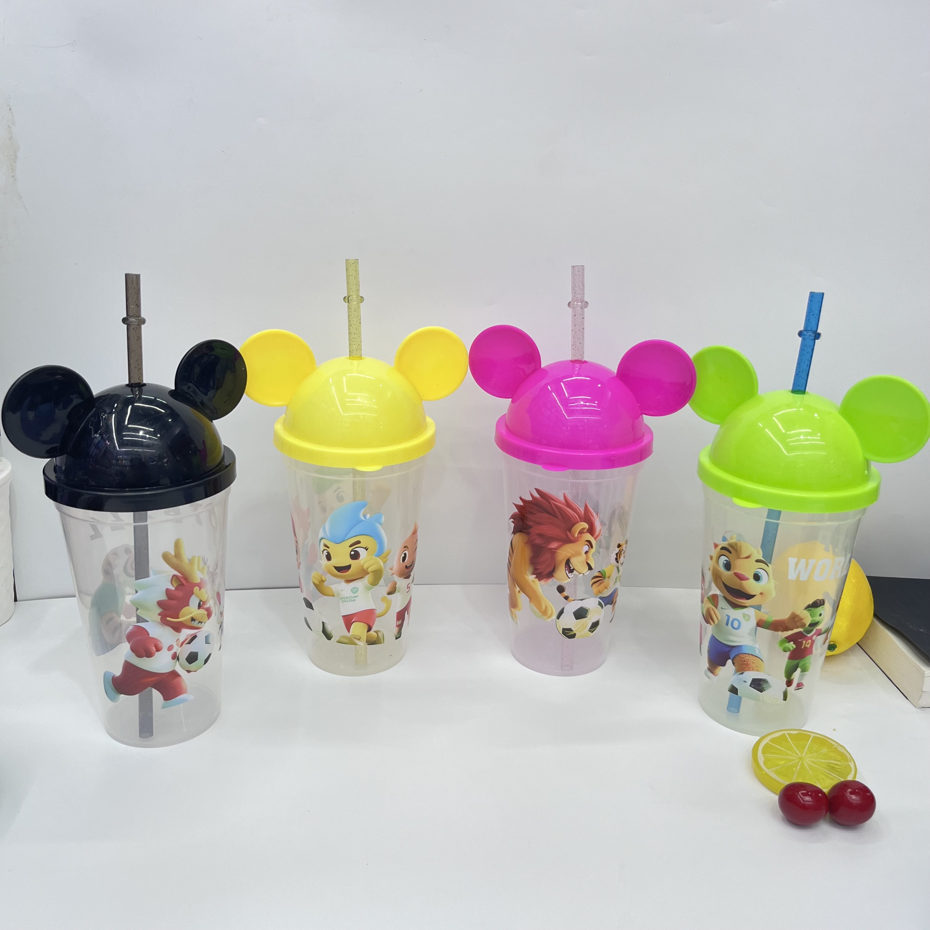 Cartoon children's straw cup, plastic water cup, portable cup, drinking cup, straw water cup, plastic cup, factory direct sales 143724173 pic 4