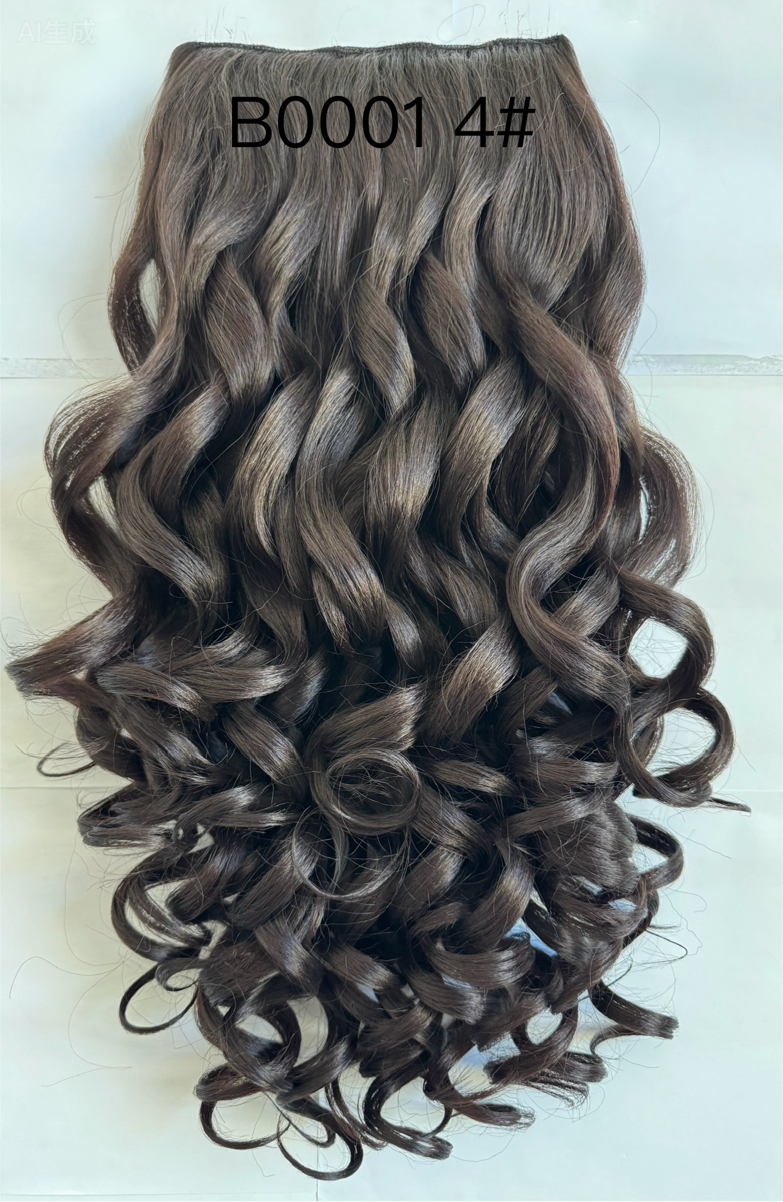 Easyoungwig hair extensions from Yiyang, matte synthetic fiber, Yaki high-temperature silk, hand-wound fluffy wavy curls, formed in a curly tube, three-tooth hair extensions, one-piece hair extensions Item Picture