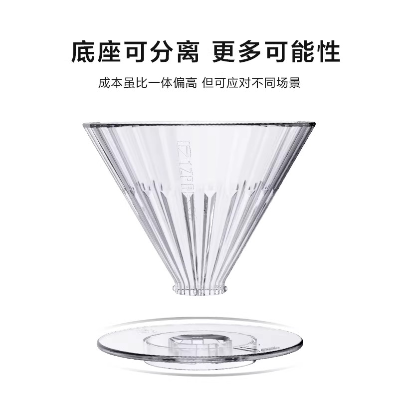 Hand-brewed coffee filter cup PCTG, free of bisphenol A, conical household drip filter V01, sweet brewing coffee filter Application Scenario