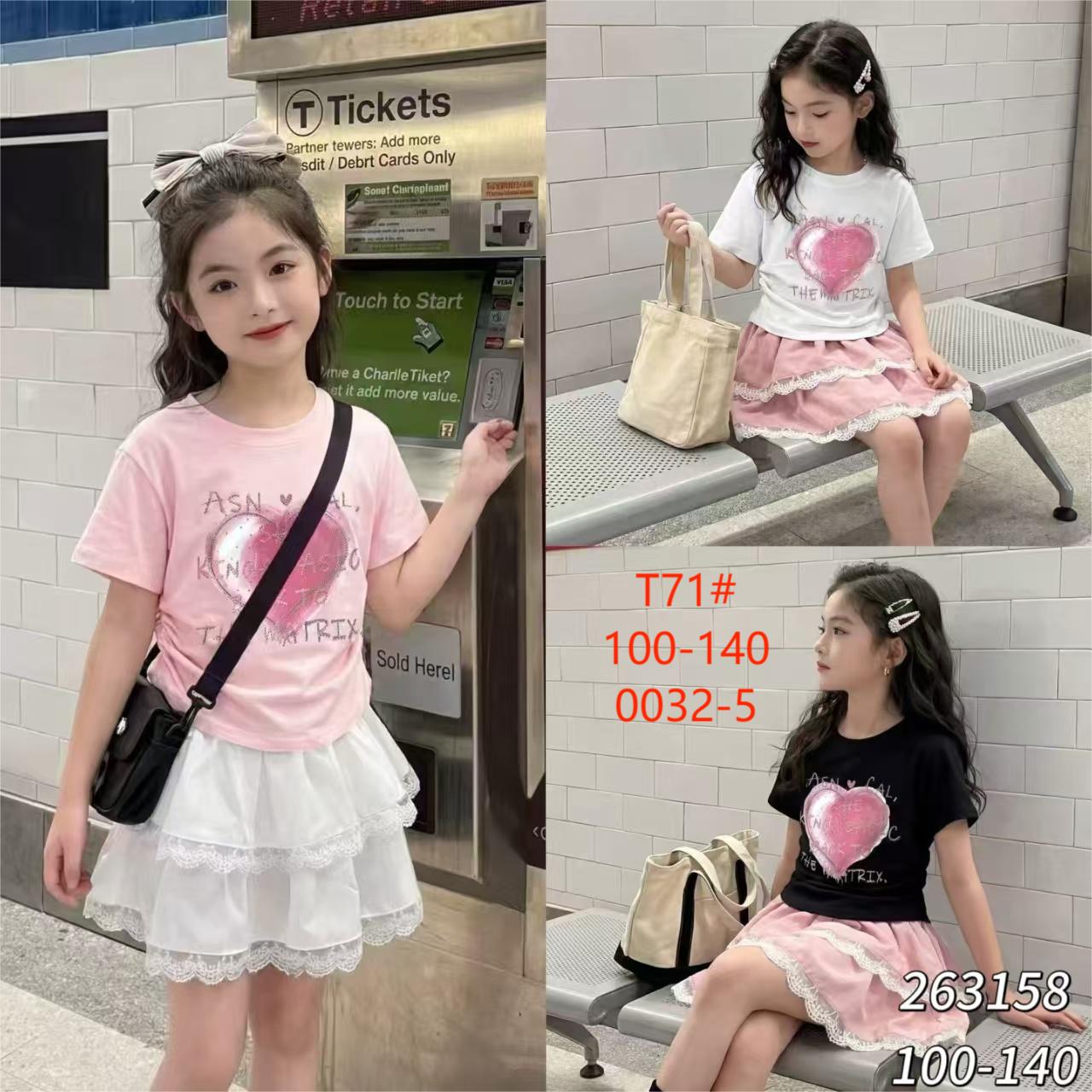 Lucky Sweet Day Children's Sweet and Cool Outfit Little Girl Linen T-shirt Short Skirt Set Birthday Supplies Application Scenario