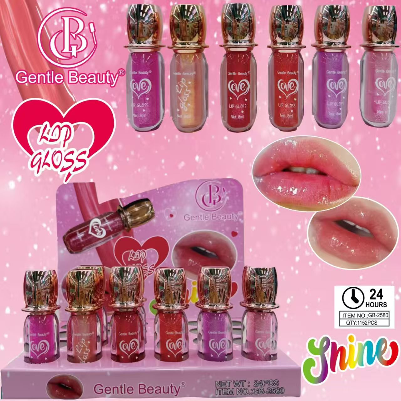Gentle Beauty Romantic Liquid Blush Lip Gloss Makeup Moisturizing and toning lipgloss